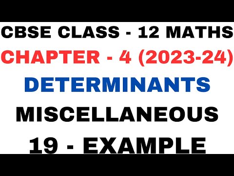 Miscellaneous Example 19 | Chapter 4 Determinants | Misc Ex 19 | Class 12 Maths | NEW NCERT 2023-24