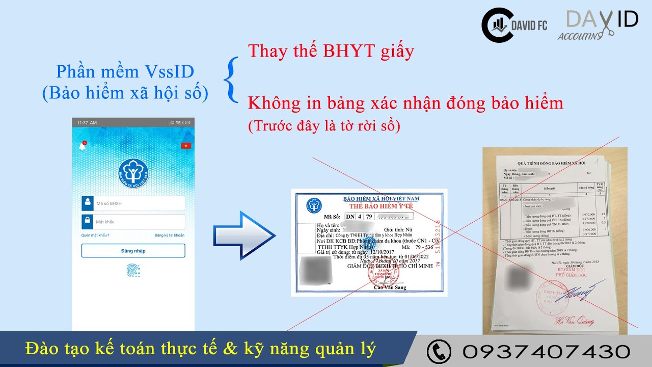 Phần mềm VssID (BHXH số) ➡️ Thay thế thẻ bảo hiểm y tế giấy và tờ rời của quá trình đóng bảo hiểm