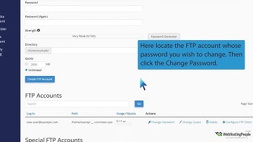 How to change the password of the File Transfer Protocol FTP Account in cPanel   WebHostingPeople