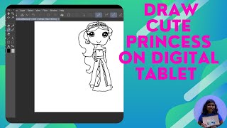 How to Draw Cute Princess on Samsung Galaxy Tab S7 with Free Clip Art Studio screenshot 3