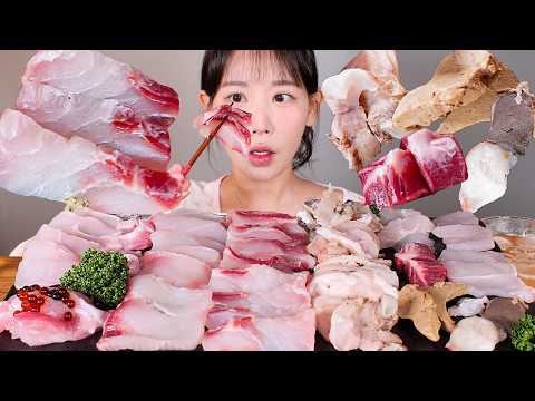 우유처럼 밀키한 전설의 생선 <strong>돗돔</strong> 회..🐟 소주 한병 순삭 <strong>돗돔</strong> 회, <strong>돗돔</strong> 부속부위 먹방 Raw Giant Grouper mukbang korean food