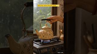 Rainy day and tea🩵🌧️#rain#tea#relaxingvideo#tealover#indianfood#food#rainsounds