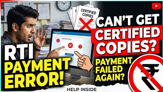 RTI Payment Debited, Error Shows Don't Panic! Do this Instantly / RTI Registration No. not received