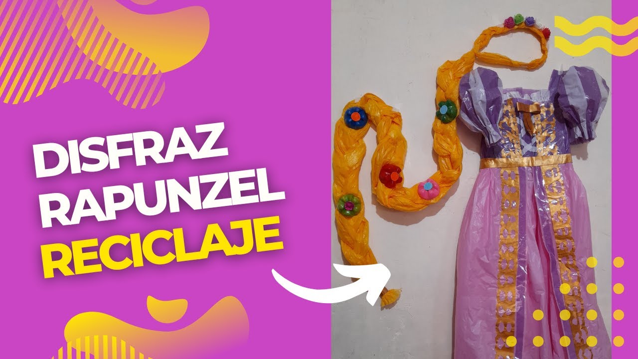 DIY. Disfraz de Rapunzel 👸 para niña. Como hacer disfraces de Princesa  Disney fáciles ♻🤩MVRC♻ - YouTube