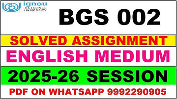 BGS 002 solved assignment 2025-26 in English || bgs 002 solved assignment 2026 || bgs2 2025-26