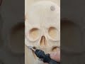skull carving with a dremel #woodworking #skull #dremelcarving