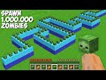 What if you SPAWN 1,000,000 ZOMBIES AT ONCE in Minecraft ? HOW TO SUMMON ZOMBIES ARMY !