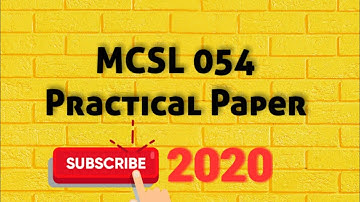 MCSL 054 Lab Paper 2020