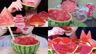 mukbangers eating watermelon and jello watermelon | ASMR Compilation