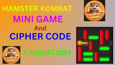 Daily Mini Game and Cipher code Solution Guide | 2 August 2024 #HamsterKombat #CryptoGame