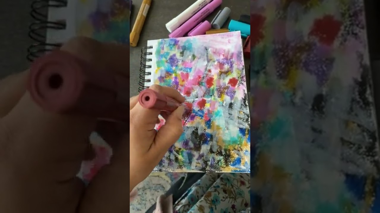 How to make art journal background with tempera paint sticks 