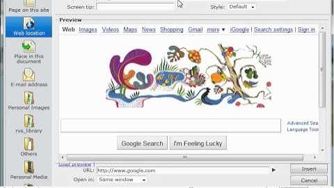 Creating hyperlinks in RVSiteBuilder - Canadian Web Hosting