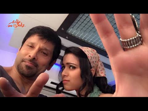 chiyaan-vikram-charmy-kaur-super-selfie-from-"10-enradhukulla"-shooting-set