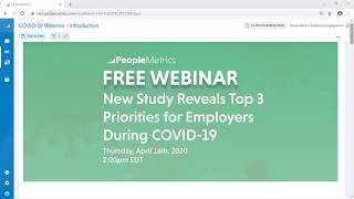 Webinar Recording | PeopleMetrics' New Study Reveals Top 3 Priorities for Employers During COVID-19