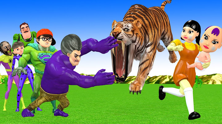 Scary Teacher 3D vs Squid Game Become Superhero Fight Tiger and Rescue Baby Doll 5 Times Challenge