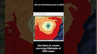 QGIS shots by Quest GIS #learninaminute: Create a stunning DEM with contour polygons in QGIS!