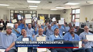 Dozens of inmates at Centinela State Prison earn national job certifications
