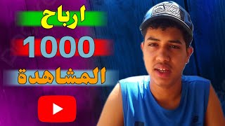 كم ارباح كل الف 1000 مشاهدة على اليوتيوب RPM