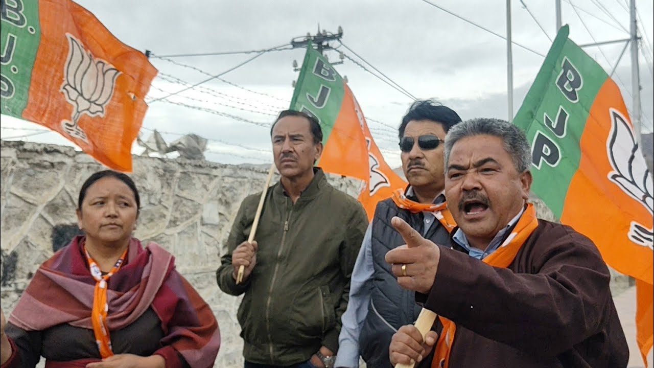 BJP Leh holds protest over Rahul Gandhi’s alleged remarks against PM Modi and his late mother