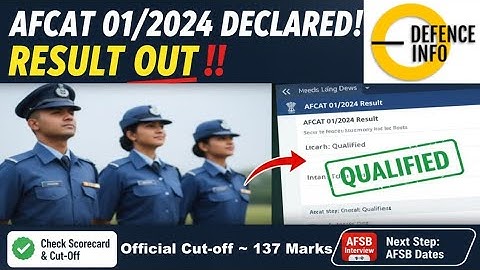 AFCAT 1/2024 RESULT DECLARED! | Check Your Scorecard NOW