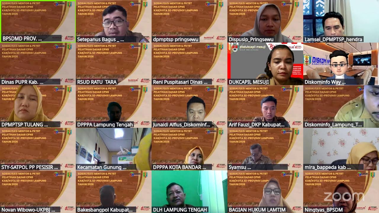 Sosialisasi PKTBT Latsar CPNS BPSDM Daerah Provinsi Lampung