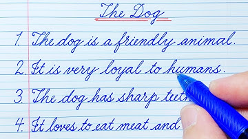 Cursive Writing | 10 Lines Essay on The Dog | Cursive Handwriting Practice | English Handwriting