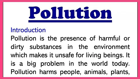Pollution Essay Writing in English 230 Words Pollution Paragraph or Composition