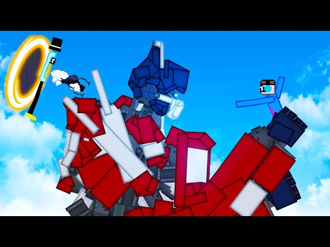 We Create Portals to Beat Up Optimus Prime and Everything Goes Wrong in People Playground!