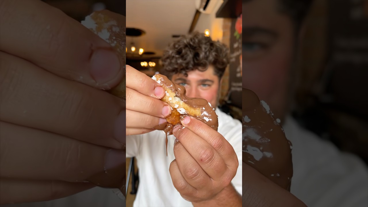 The CHOCOLATE ZEPPOLE from Knapp Street Pizza in Brooklyn NYC is just incredible! 🍩🔥 #DEVOURPOWER