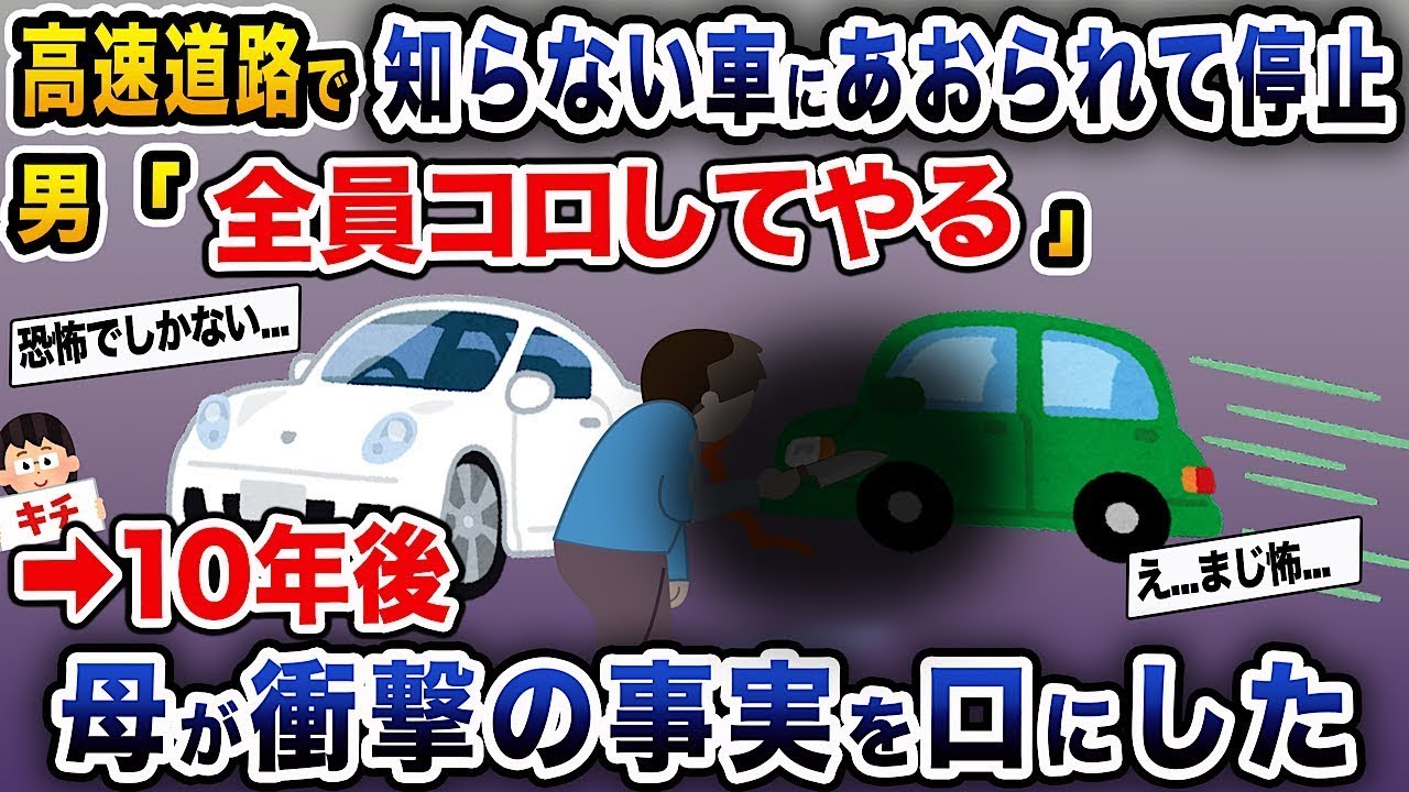 高速道路で見知らぬ車に煽られ停車。男が狂気じみた言葉で襲ってきた→10年後、母が驚くべき真実を語った。