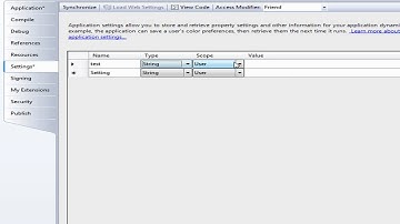 Settings - Visual Basic