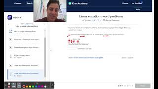 Linear equations word problems Khan Academy