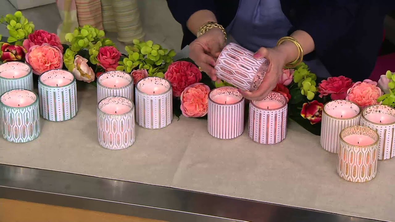 Candle Impressions S/3 Flameless Candles in Patterned Glass on QVC