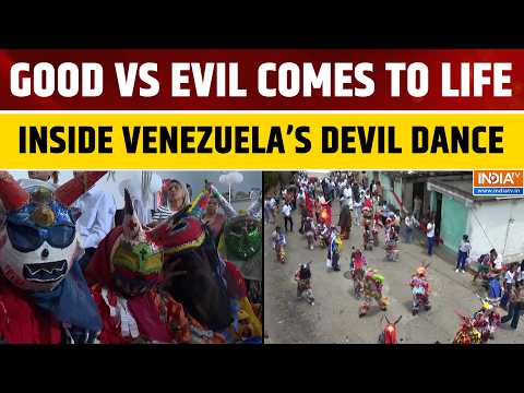 Venezuela's Colorful Dancing Devils Chase Children During Corpus Christi Rite At Tarmas | World News