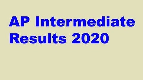 AP Intermediate results 2020, AP Inter 1st, 2nd Year Results 2020