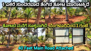 1 ACRE COCONUT FARM LAND SALE NEAR BENGALURU, CHANNAPATNA RAMANAGARA, CHARAN 7338474634, FARMHOUSE