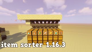 SIMPLE ITEM SORTER TUTORIAL for minecraft 1.16.5 Expandable, Stackable Items