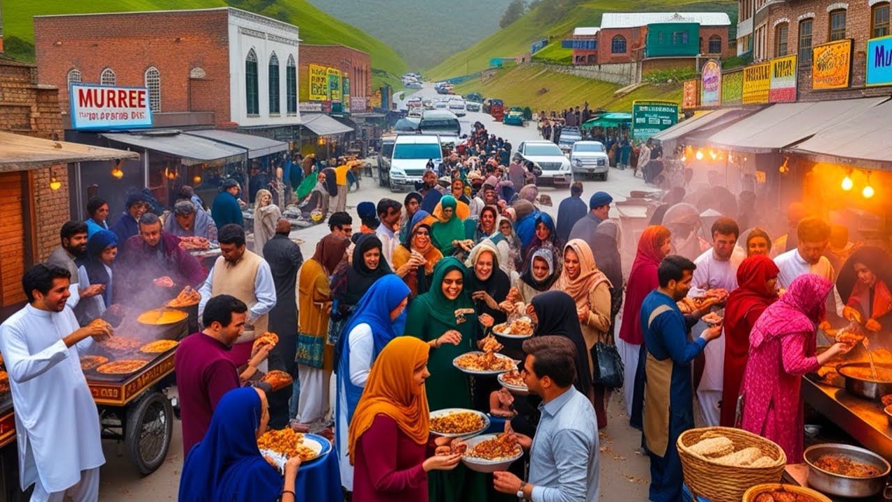 EXTREME BUSY STREET FOOD AT MALL ROAD MURREE | PAKISTAN INCREDIBLE WALKING TOUR