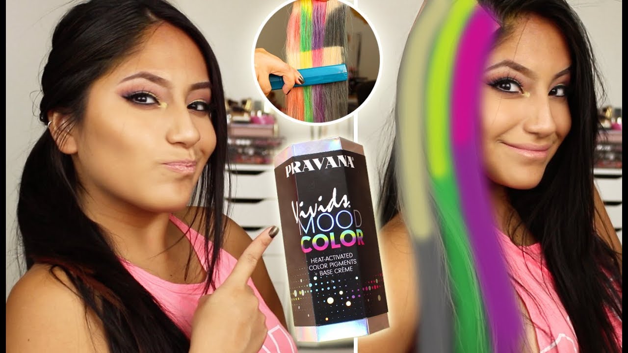 Does PRAVANA Vivids Mood HEAT Activated Dye Work on Dark Hair?? (Black +  Extensions) - YouTube