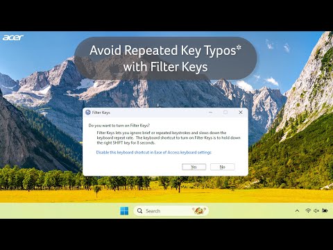 Windows 11 - Avoid Repeated Key Typos with Filter Keys