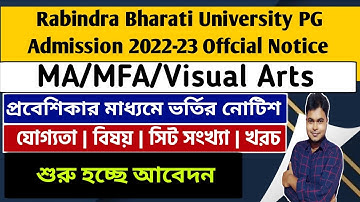 Rabindra Bharati University PG Admission 2022-23 Official Entrance: RBU M.A: MFA: MVA: How To Apply