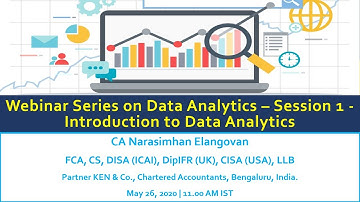 Webinar Series on Data Analytics – Session 1   Introduction to Data Analytics