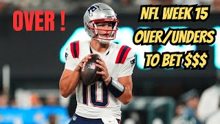 NFL WEEK 15 OVER/UNDER POINT TOTALS TO BET