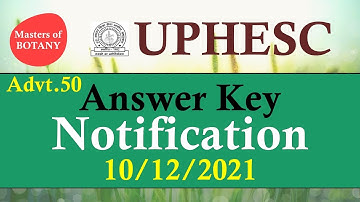 UPHESC Advertisement No. 50 | Answer Key | Notification