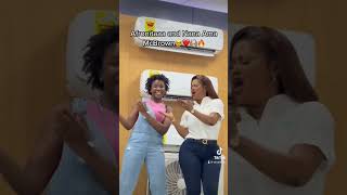 Nana McBrown dancing with Afronitaaa at Hisense showroom.