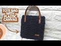 Tote bag with plastic canvas  diy bag