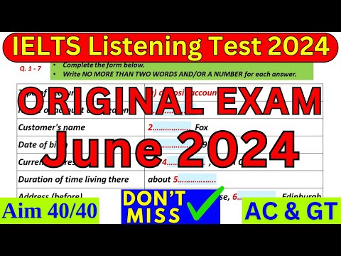Ielts Listening Practice Test For 25 May 2024 With Answers | Ielts | Idp x Bc