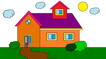 House/Home drawing in mspaint on computer | How to draw an easy house | MS Paint house drawing