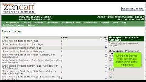 How to configure your home page in ZenCart