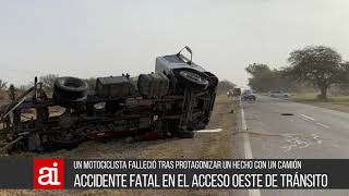 Accidente fatal en el acceso oeste a la localidad de Tránsito